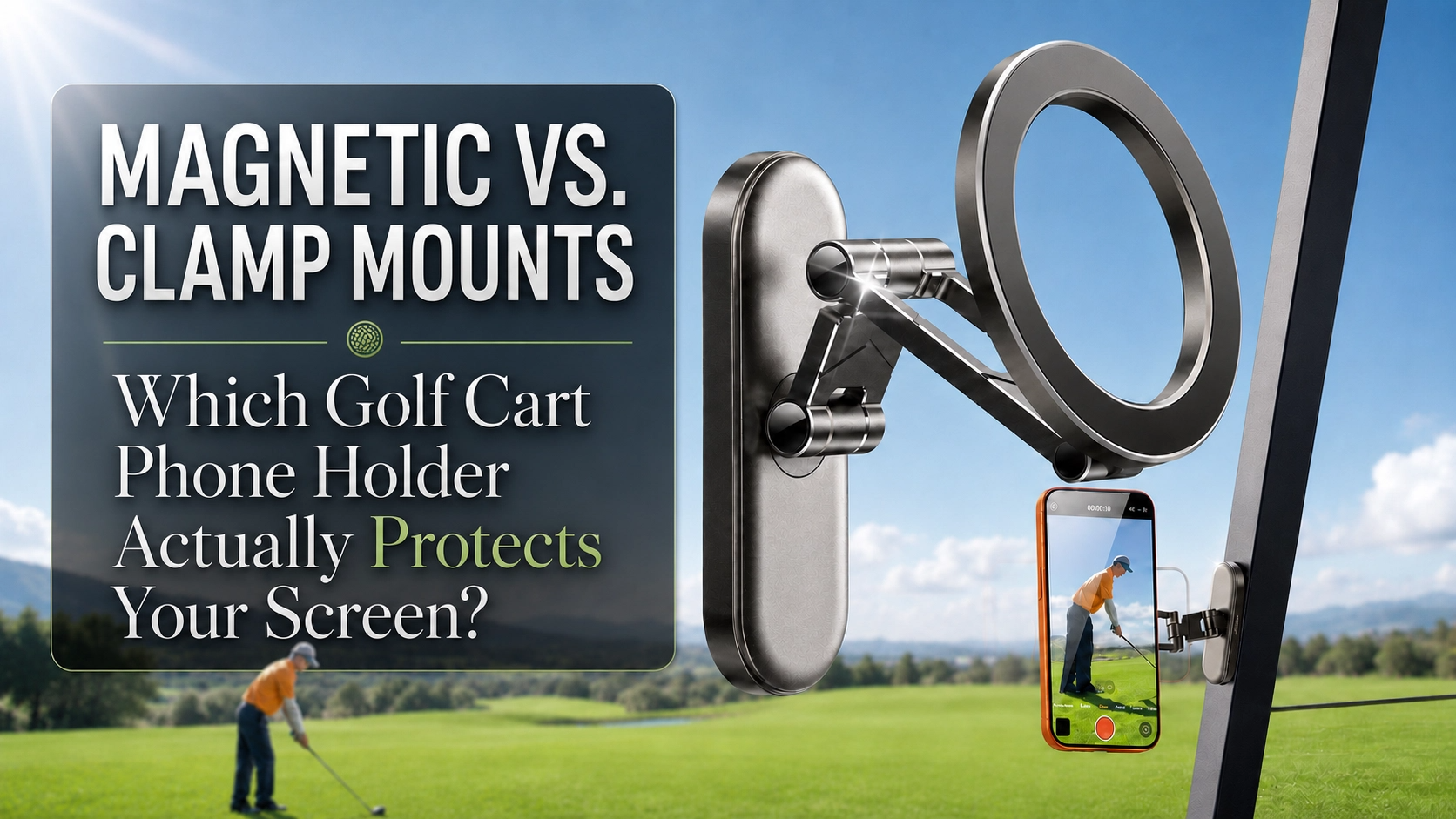 Magnetic vs. Clamp Mounts: Which Golf Cart Phone Holder Actually Protects Your Screen?