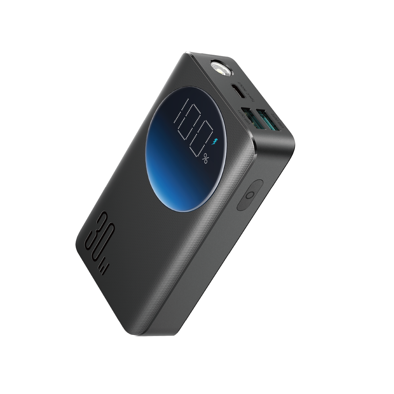 JR-PBF01/02/03 30W Power Bank 10000mAh/20000mAh/30000mAh-Black (With USB to Type-C Cable 0.25m-Black)