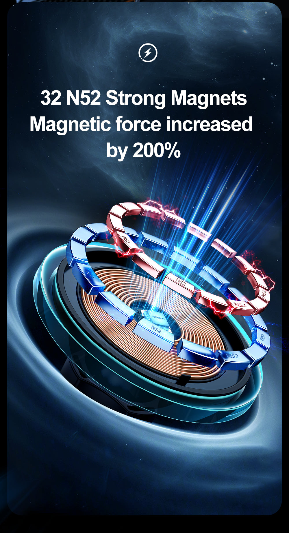 JOYROOM JR-ZS291 Magnetic Wireless Car Charger Holder (Air Vent)