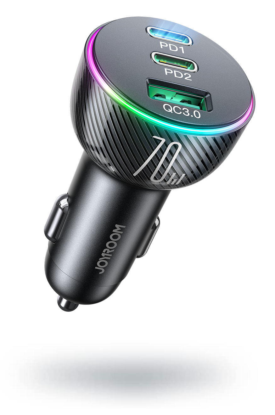 JOYROOM JR-CL26 70W 3-Port (2PD+1USB) Car Charger
