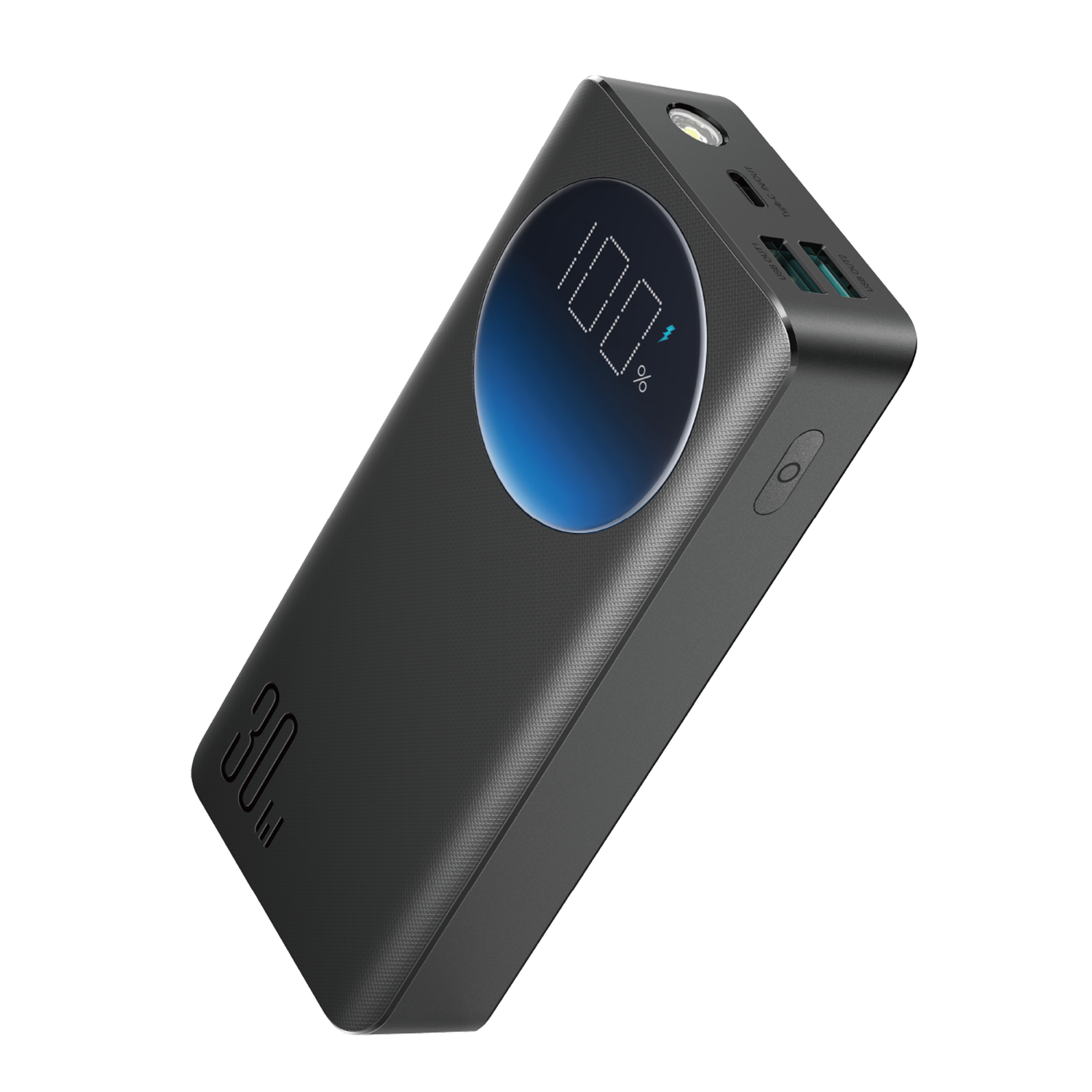 JR-PBF01/02/03 30W Power Bank 10000mAh/20000mAh/30000mAh-Black (With USB to Type-C Cable 0.25m-Black)
