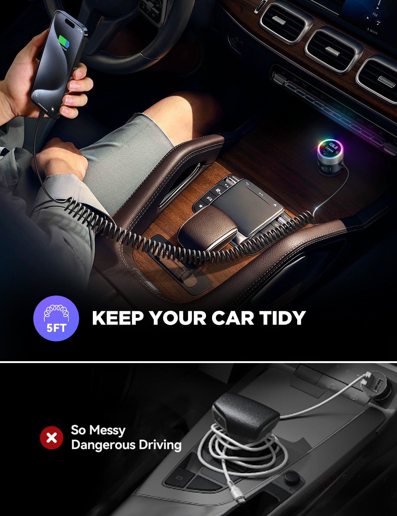 JOYROOM JR-CCB02 60W Car Wireless FM Transmitter