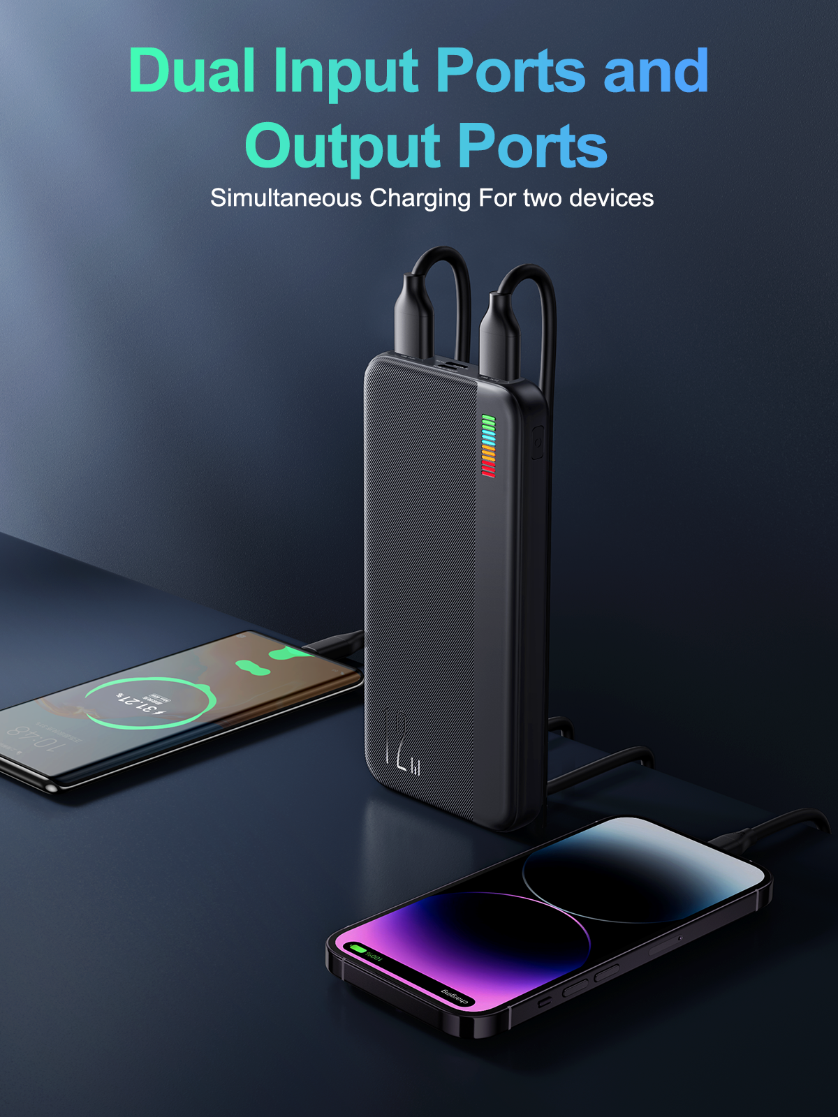JR-T016/17/18 Dazzling Series 12W Power Bank (With USB to Type.C 0.25m Cable) 10000mAh 20000mAh 30000mAh