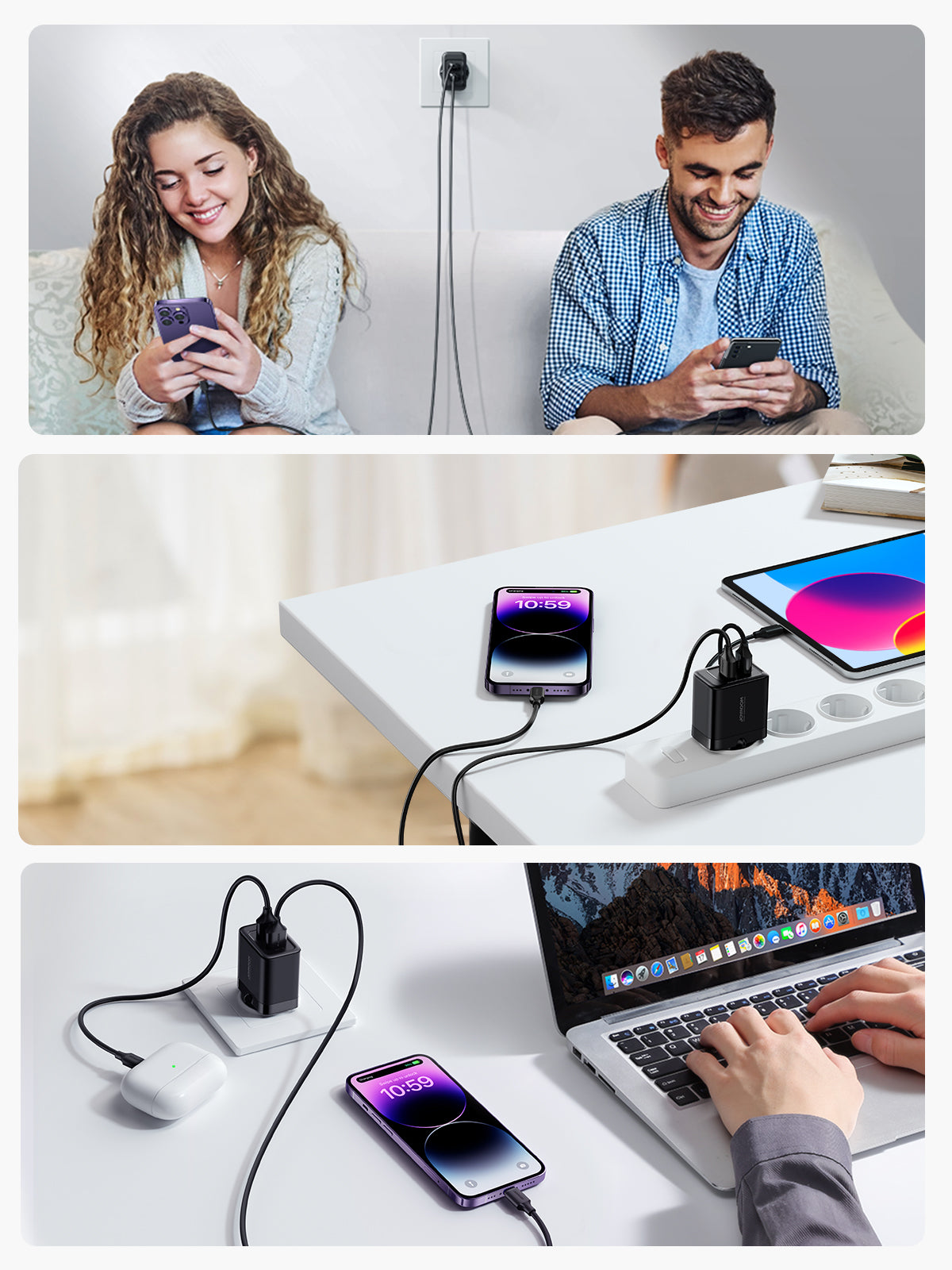 JR-TCN01 2.4A 2USB Charger-Black
