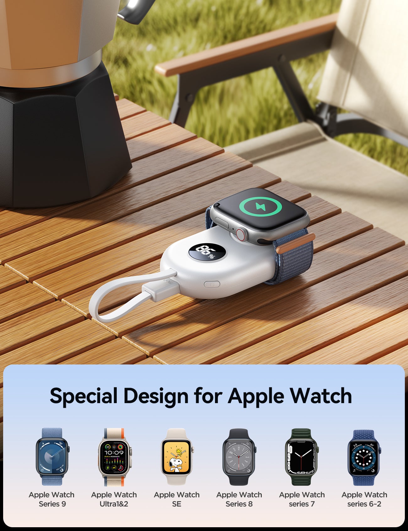 JOYROOM JR-W09 2500 mAh Portable Wireless Watch Charger