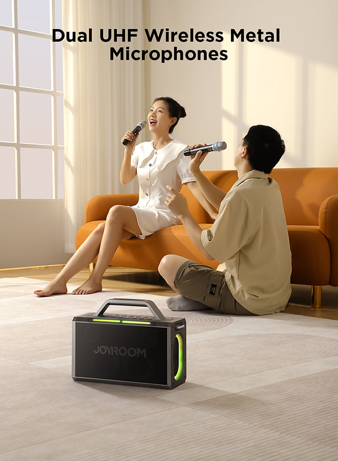 Pies Series JR-MW03 Dual Mic Wireless Speaker-Black