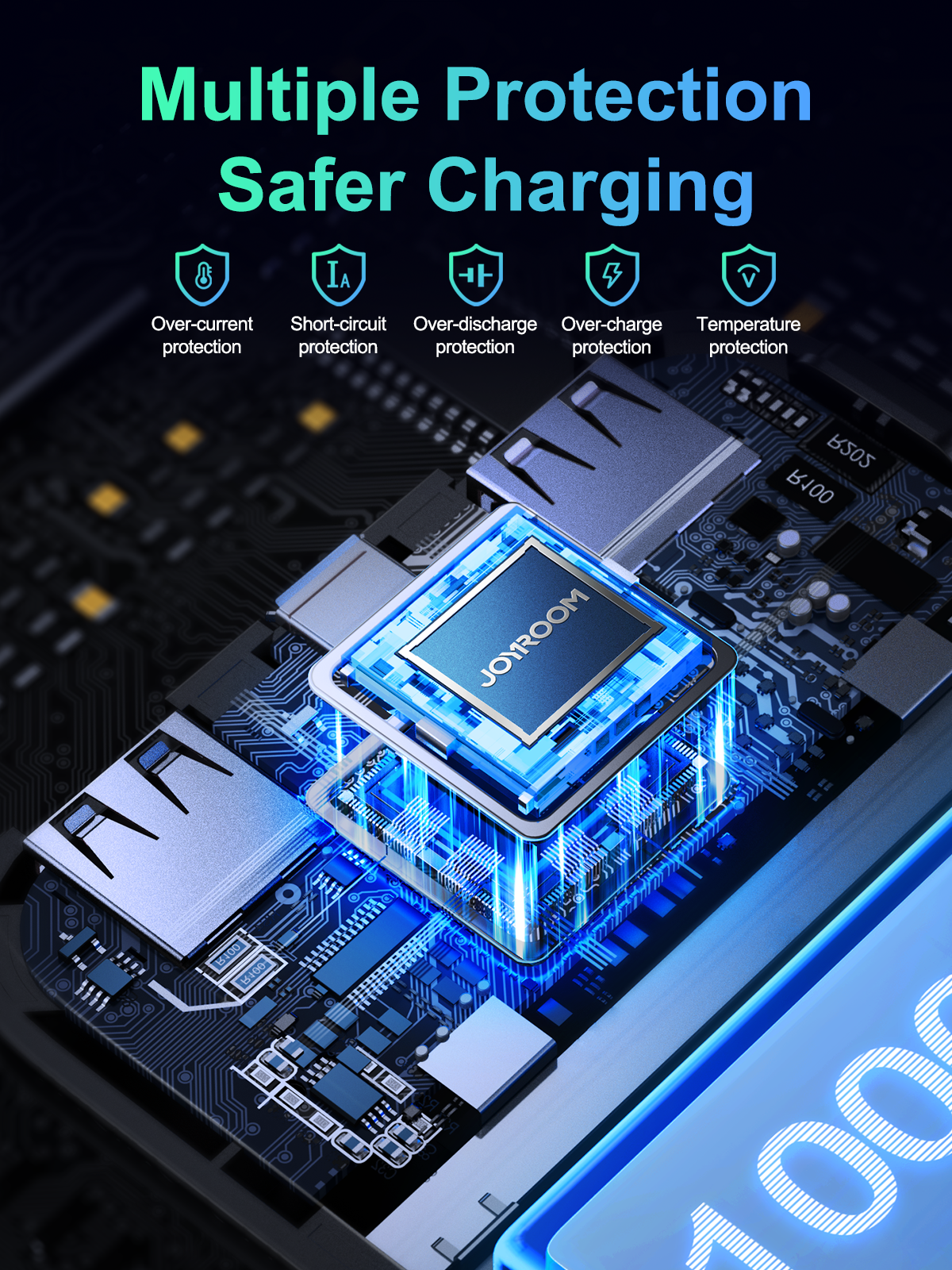 JR-T016/17/18 Dazzling Series 12W Power Bank (With USB to Type.C 0.25m Cable) 10000mAh 20000mAh 30000mAh