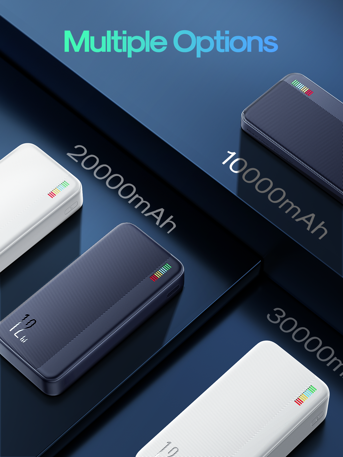 JR-T016/17/18 Dazzling Series 12W Power Bank (With USB to Type.C 0.25m Cable) 10000mAh 20000mAh 30000mAh