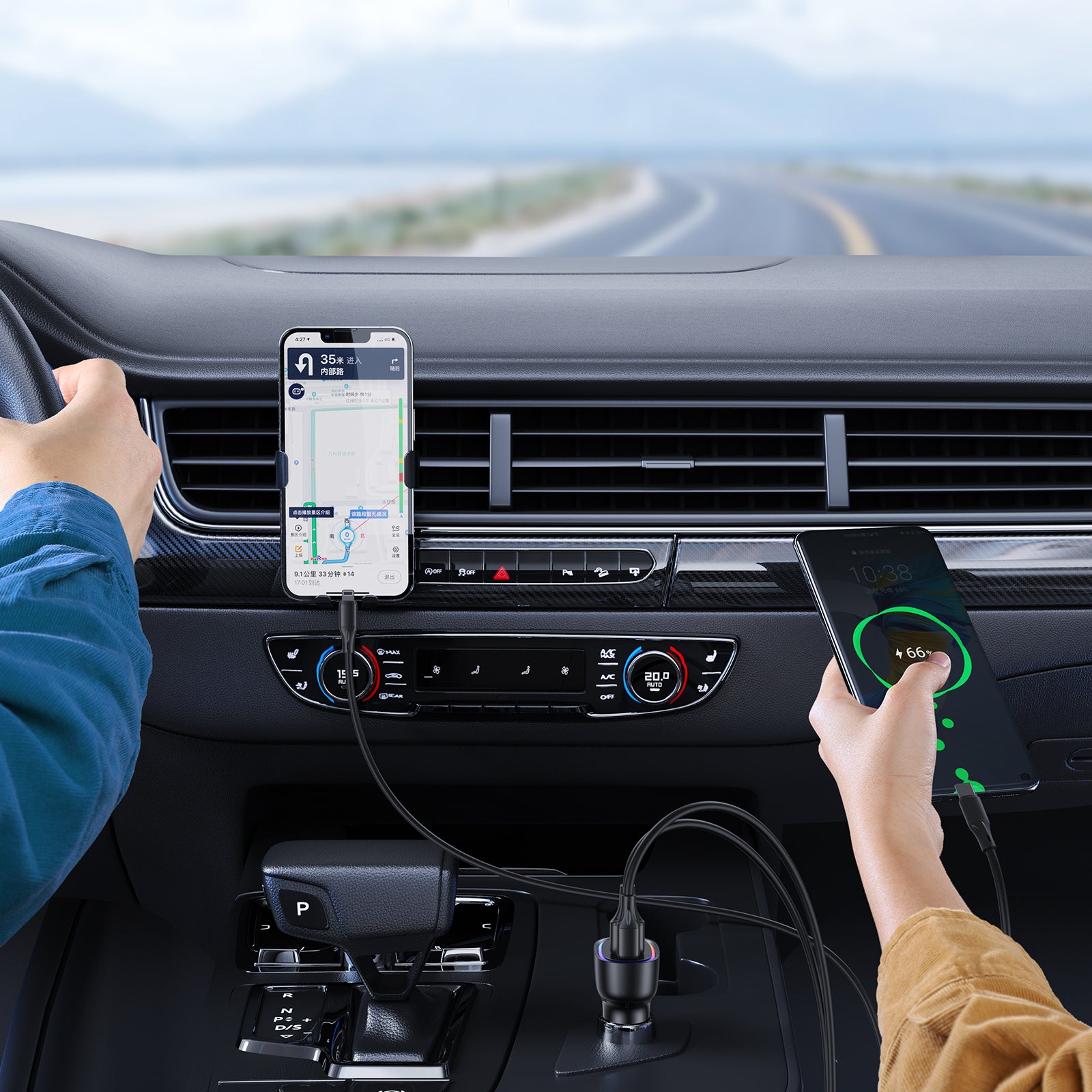 JR-CL09 45W 4-port Car Charger