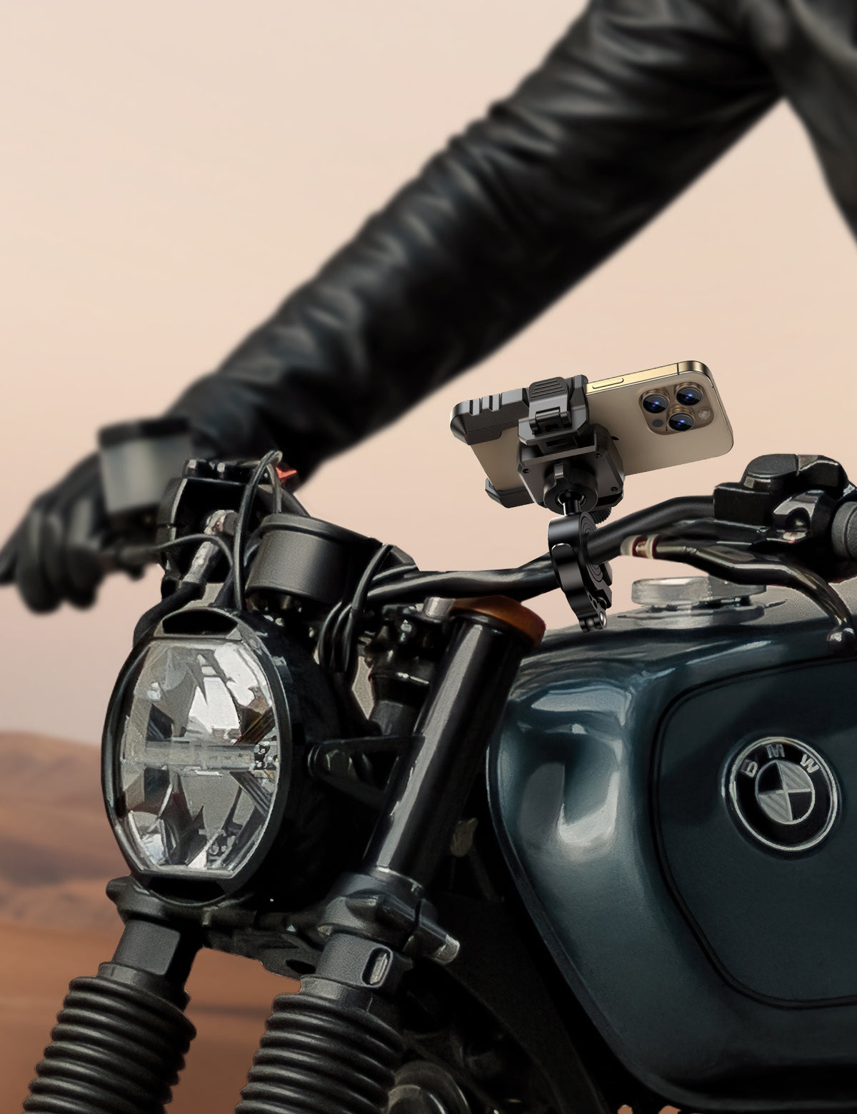 JOYROOM 2026 Fahrrad Handyhalterung, Anti Shake Stoßdämpfender mit 1S Schnellverschluss, Universelle Handyhalterung Motorrad für 4.7-7.0 Zoll Smartphones, Kompatibel für iPhone 17 & Samsung, Schwarz