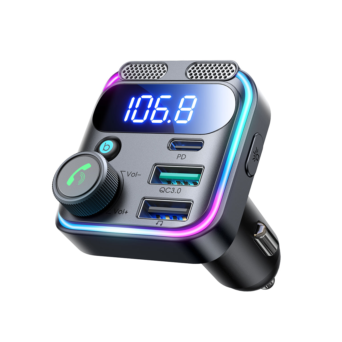 JR-CCB01 48W Dual-Mic Car Wireless FM Transmitter