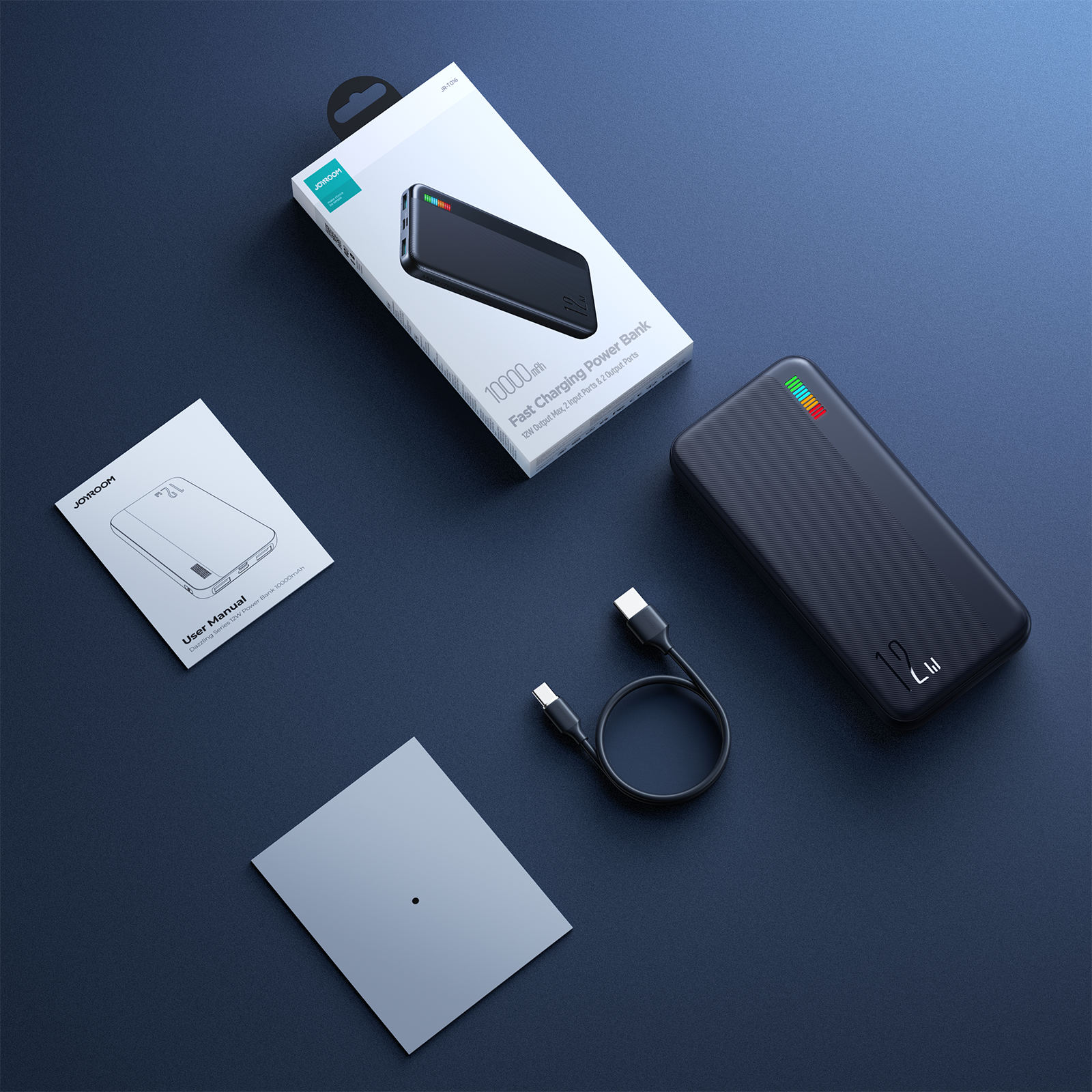 JR-T016/17/18 Dazzling Series 12W Power Bank (With USB to Type.C 0.25m Cable) 10000mAh 20000mAh 30000mAh