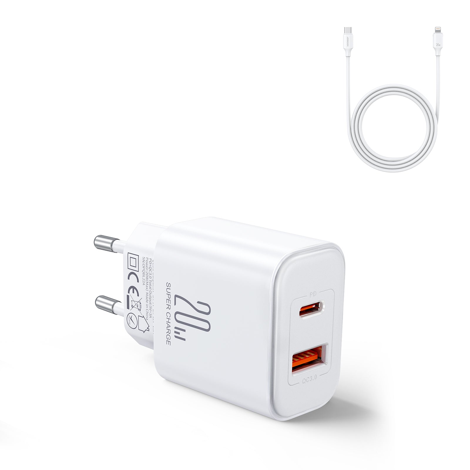 JR-TCF05 Flash Series 20W A+C Dual-Port Charger