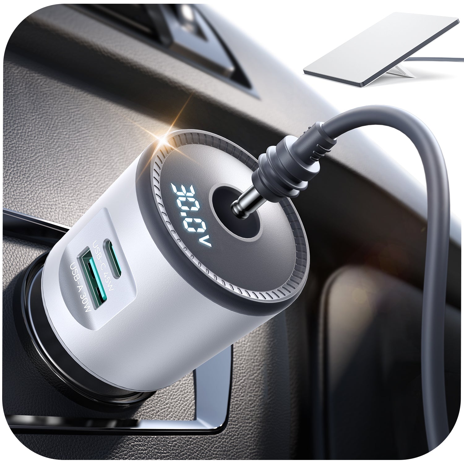JOYROOM JR-CL33 White 3-Port Starlink Mini 30V Car Adapter