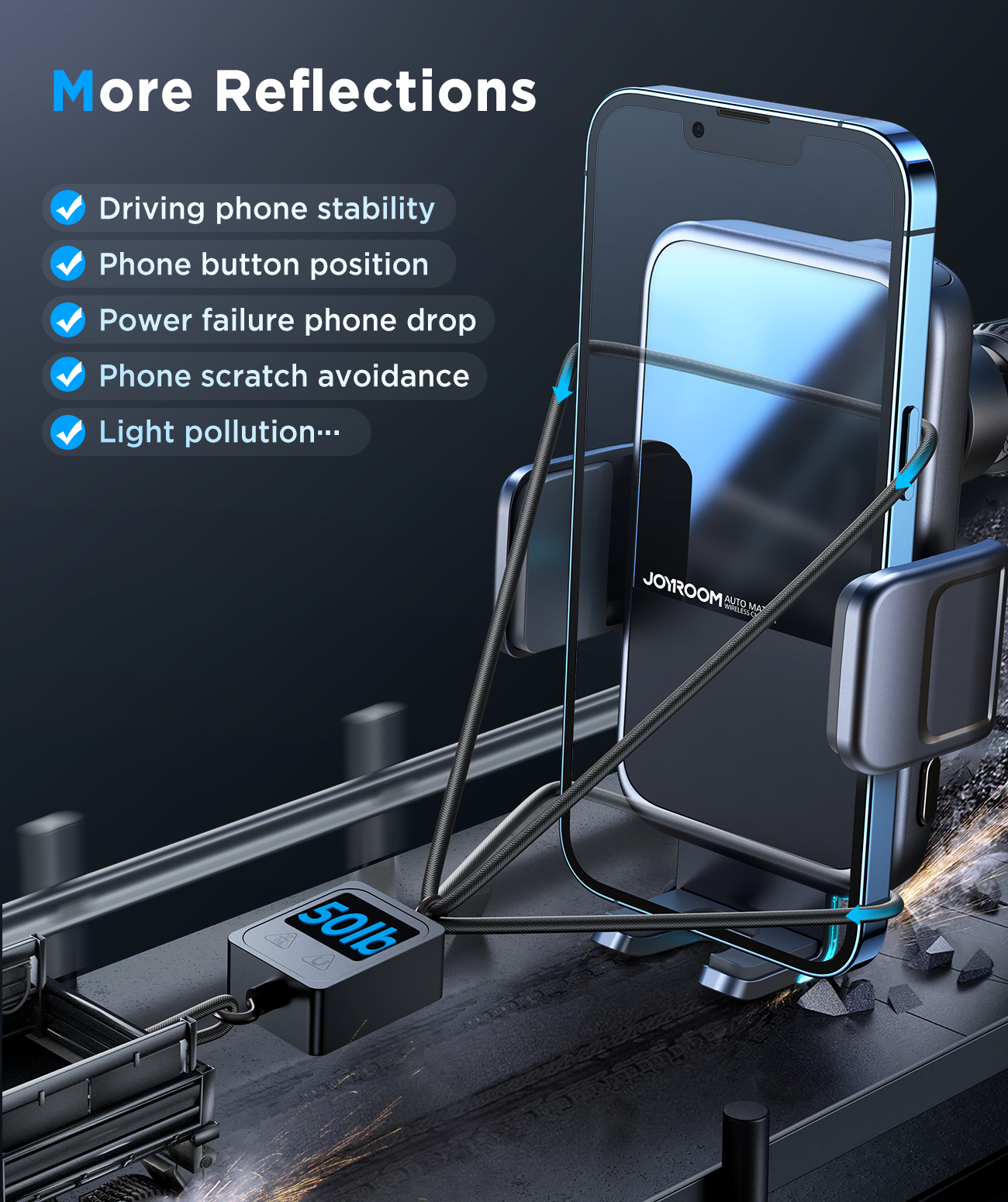 JR-ZS298 Auto Match Wireless Car Charger Holder