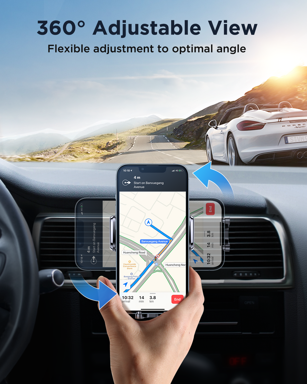 JR-ZS243 15W Qi Wireless Car Charger Mount