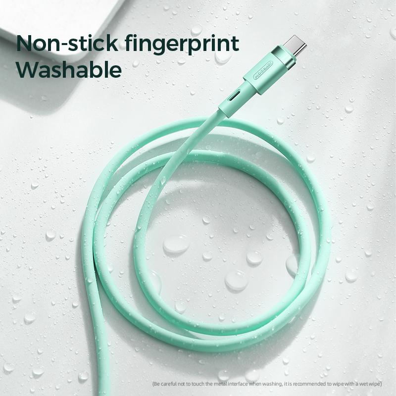 Macaron Liqud Silicone TypeC to Type C Fast Charging Data Cable 3A/1.8M