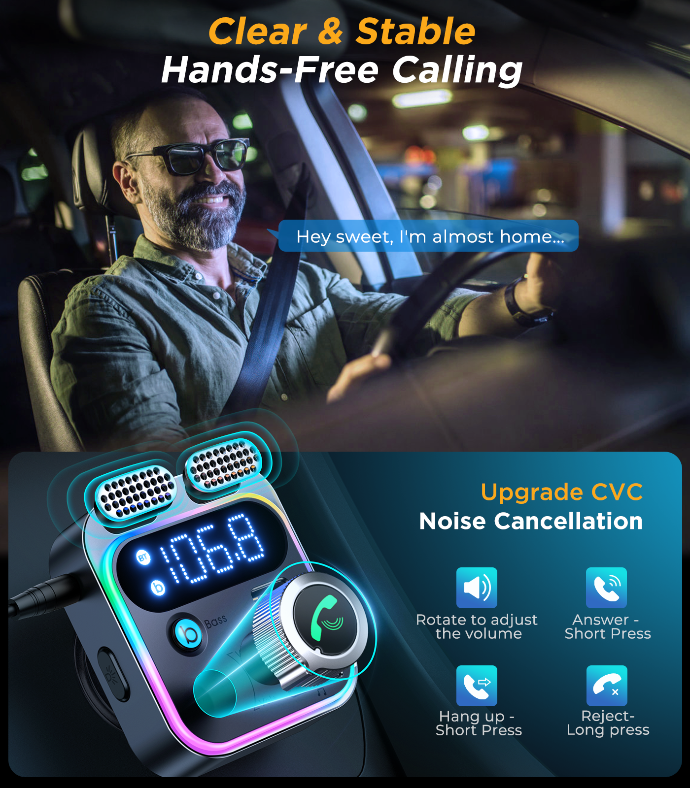 JR-CL16 48W Car Wireless FM Transmitter