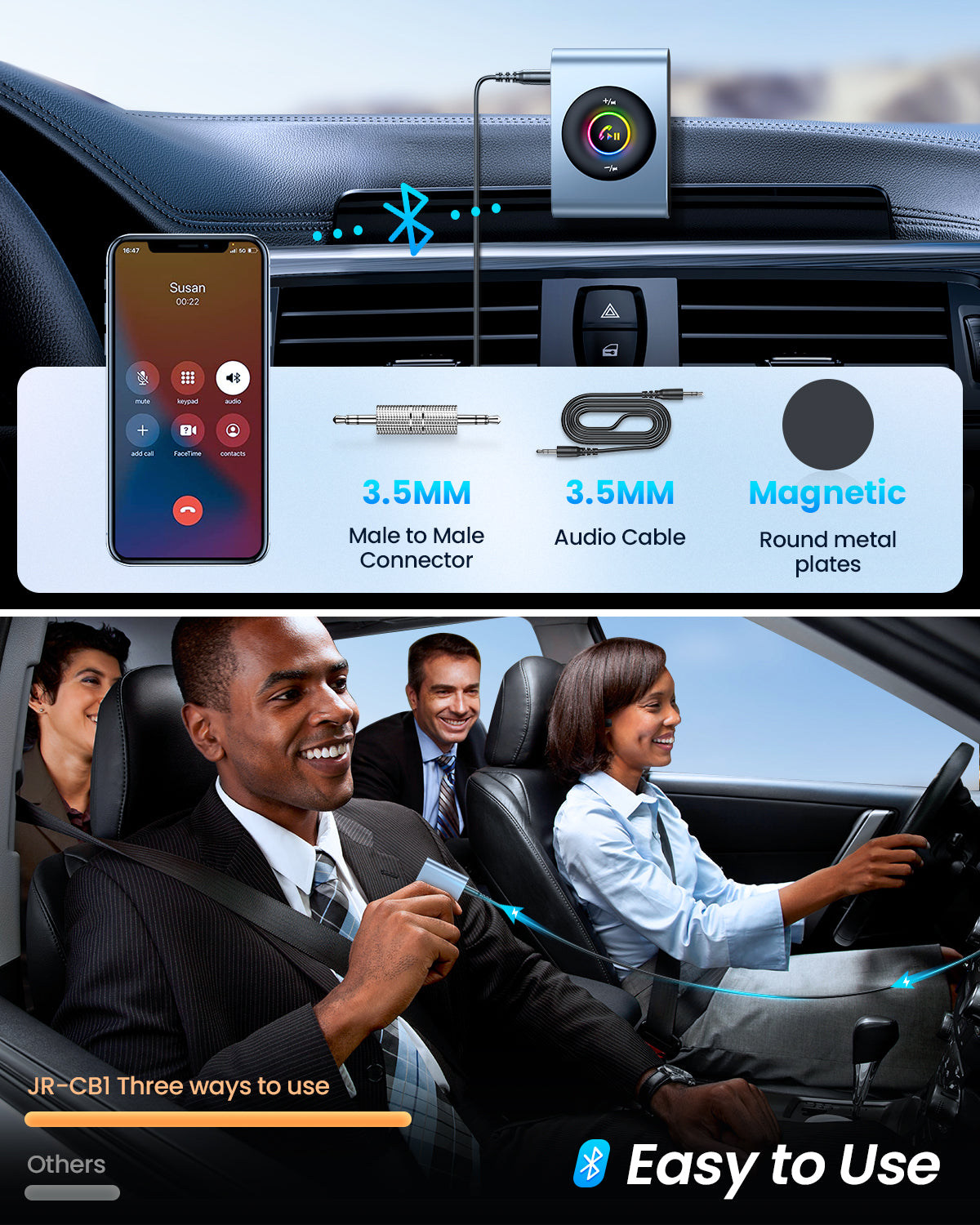 JR-CB1 Bluetooth Wireless Receiver for Car Stereo