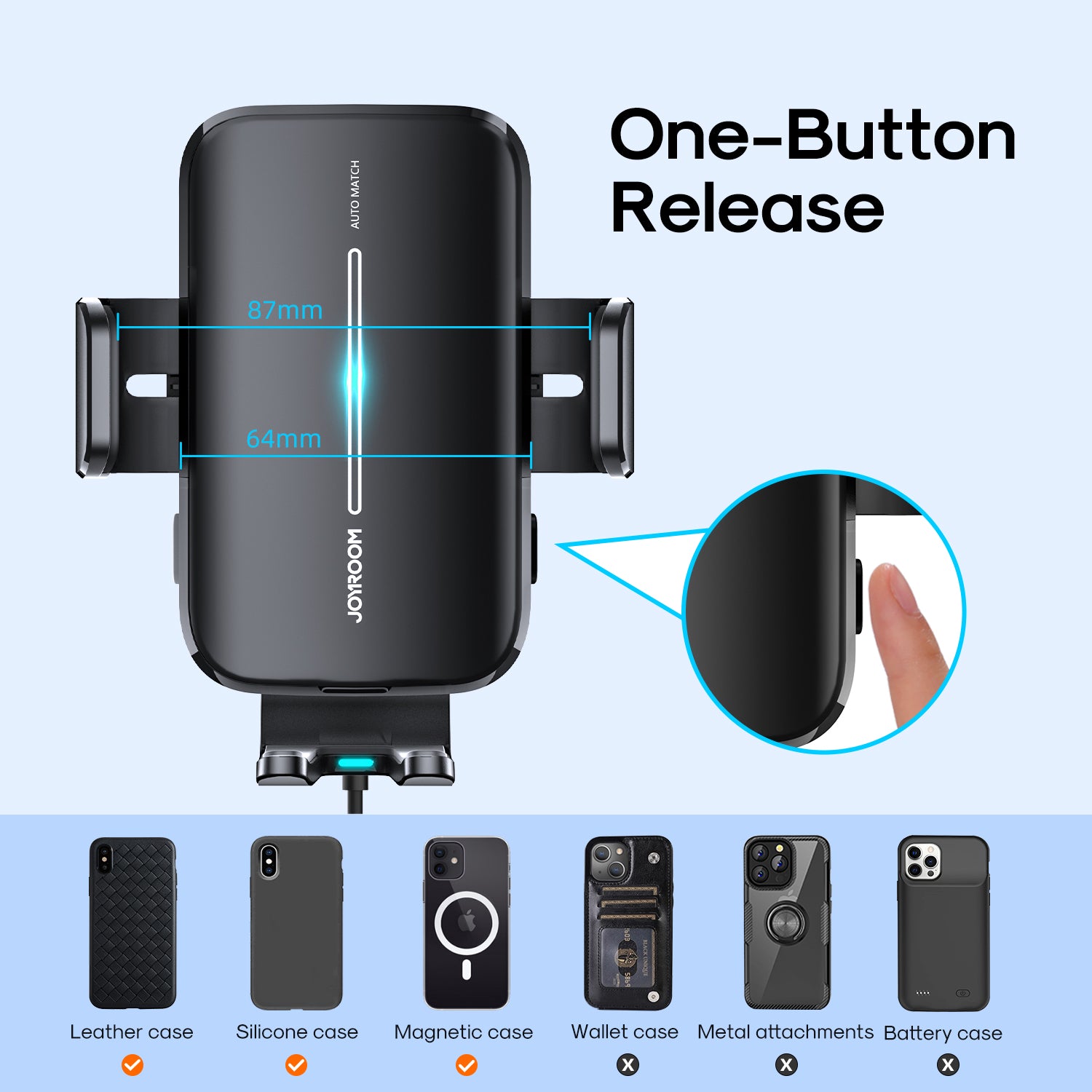 JR-ZS245 Wireless Car Charger Mount