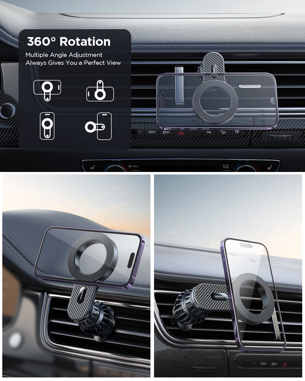 JR-ZS355 Magnetic Car Phone Mount (Air Vent)