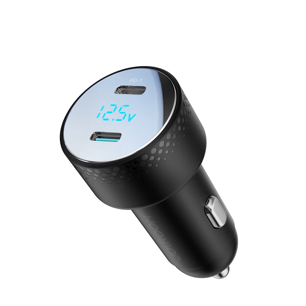 JR-CCD02 70W Dual-Port (PD*2) Digital Display Car Charger