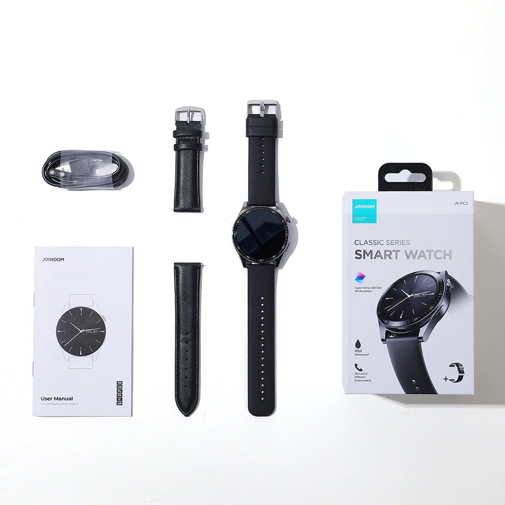 JR-FC2 Classic Series Smart Watch (Make/Answer Call) Black