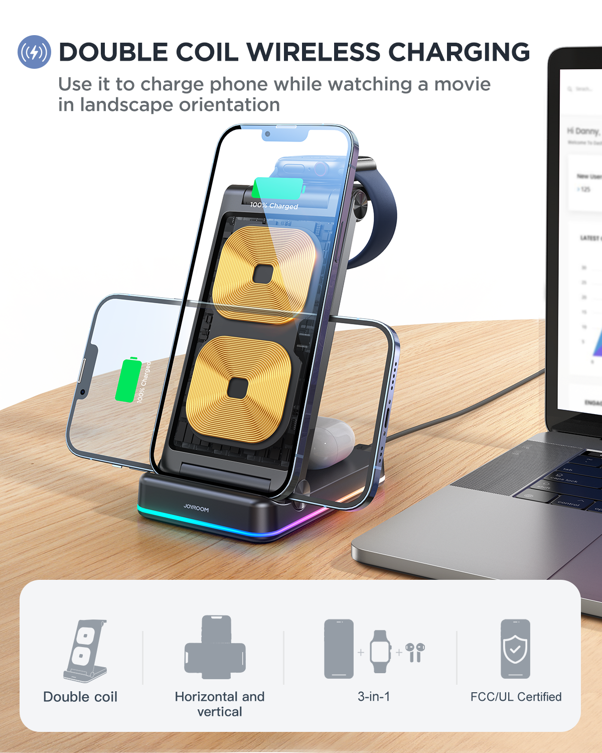JOYROOM 3 in 1 Wireless Charging Station