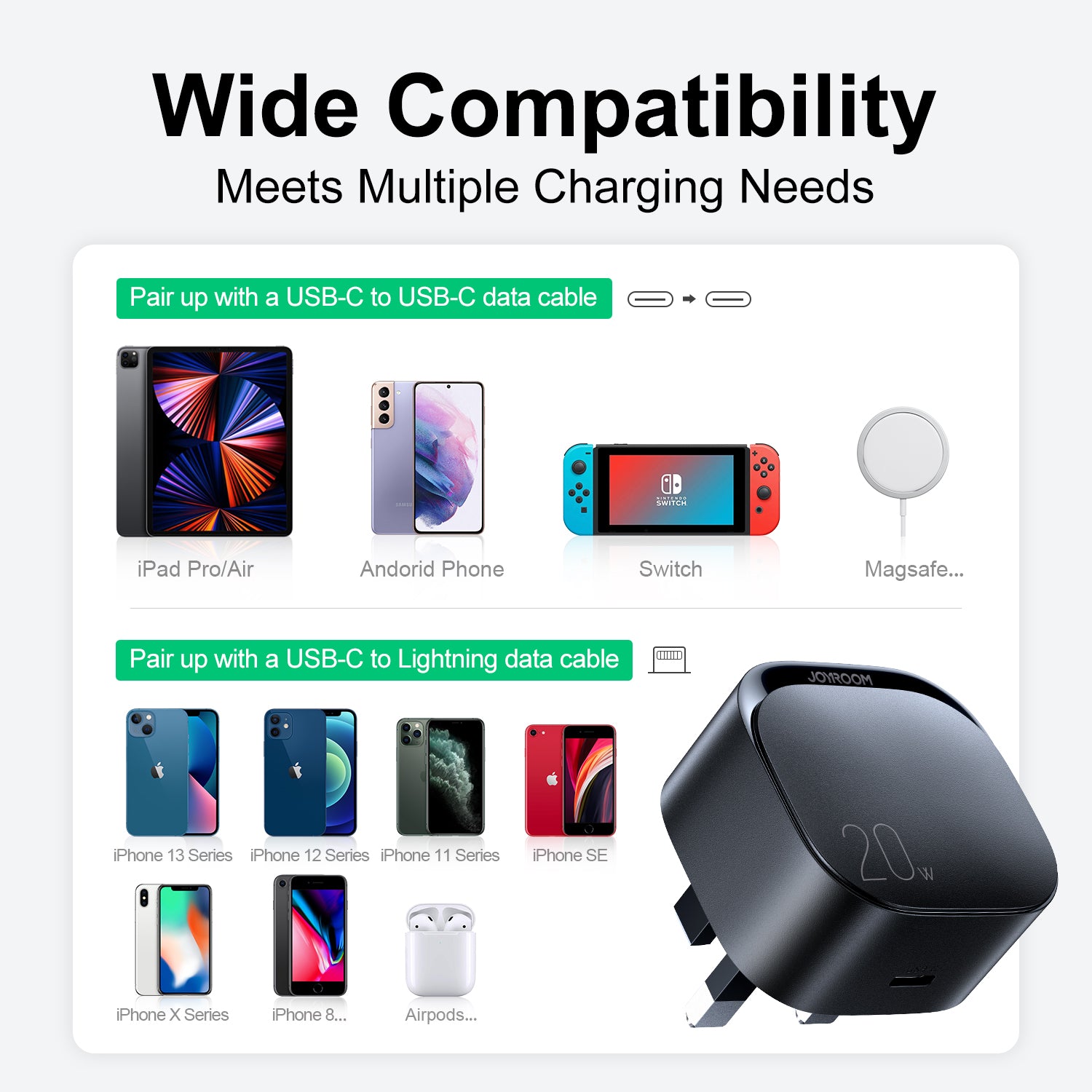L-P210 20W PD Fast Charger for iPhone 13/Mini/Pro/Pro Max (UK)