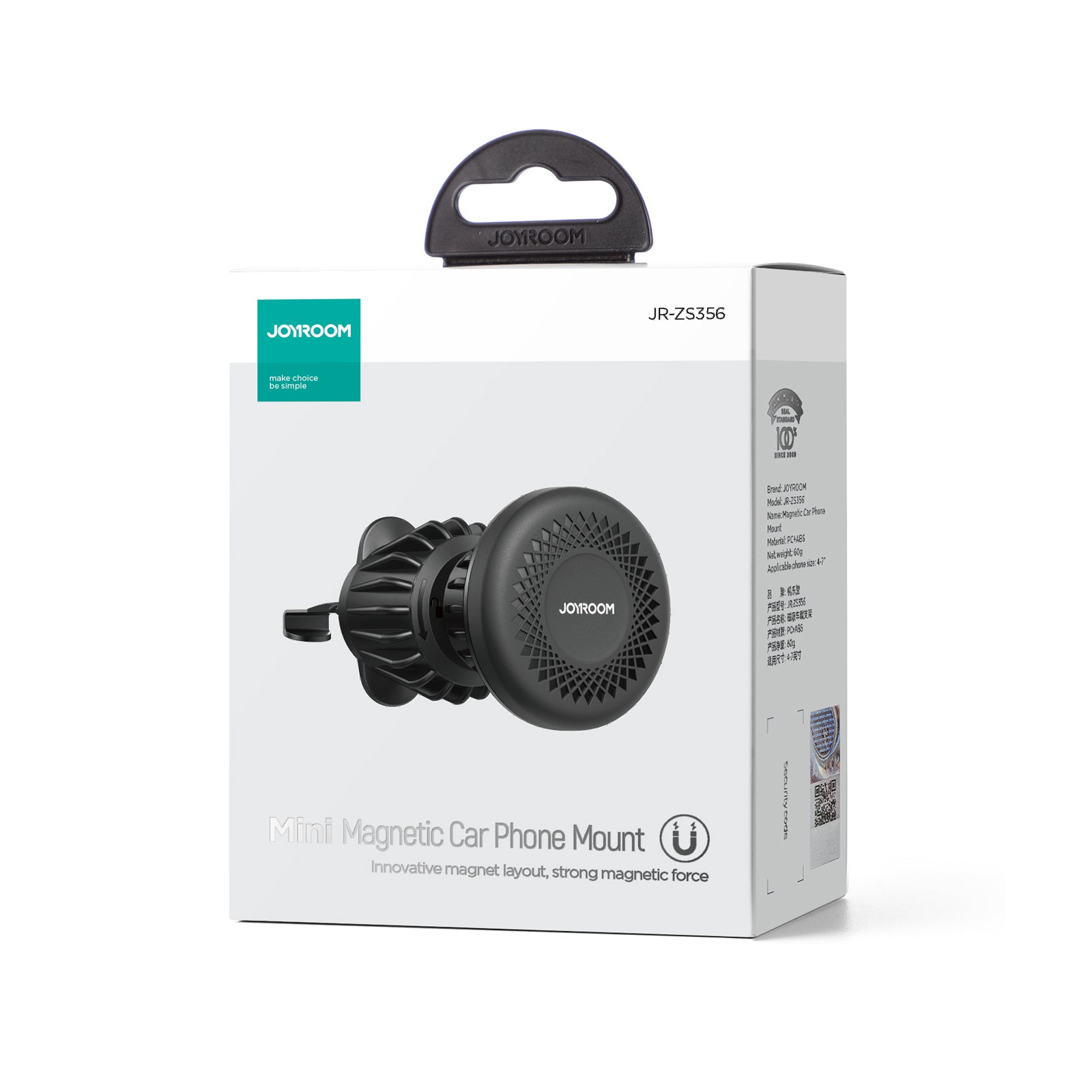 JR-ZS356 Magnetic Car Phone Mount (Air Vent) -Black