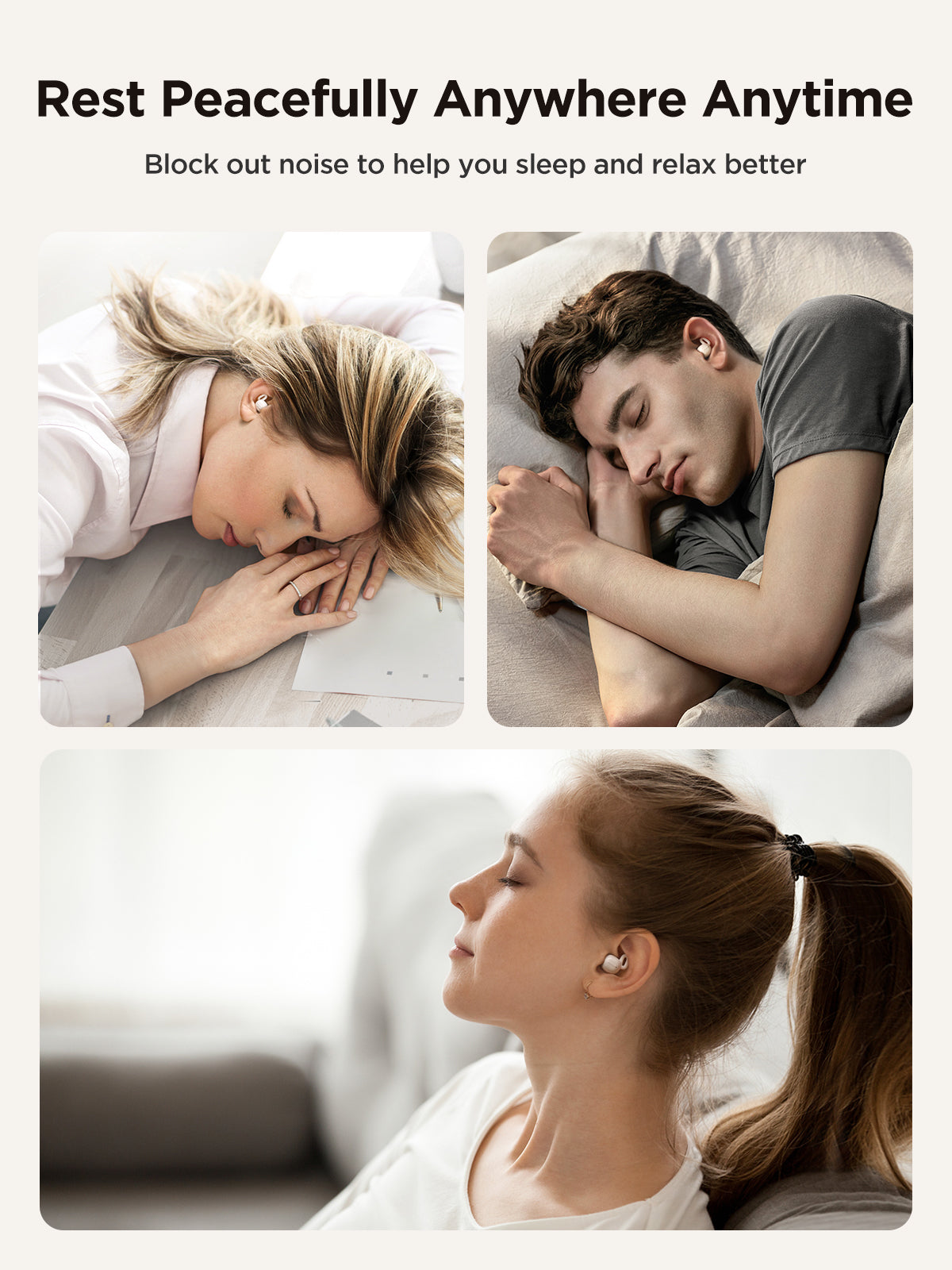 Cozydots Series JR-TS1 True Wireless Sleep Earbuds (with a 3D Eye Mask Included)