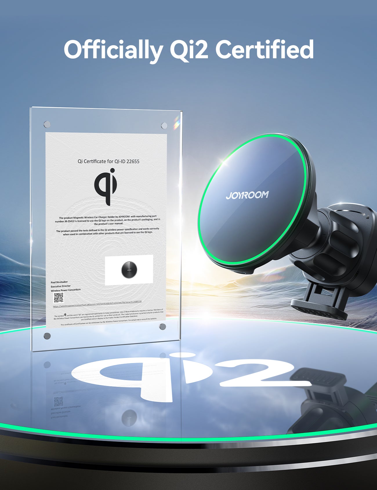 JOYROOM JR-ZS412 Magnetic Wireless Air Vent Car Charger Mount