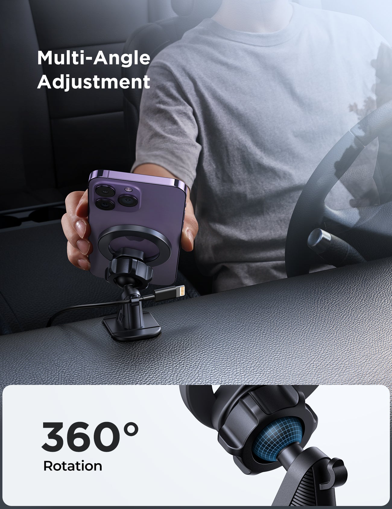 JR-ZS376 Magnetic Car Phone Mount