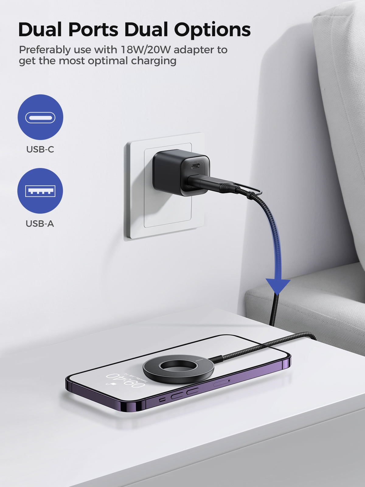 JR-WQM03 Magnetic Wireless Charger
