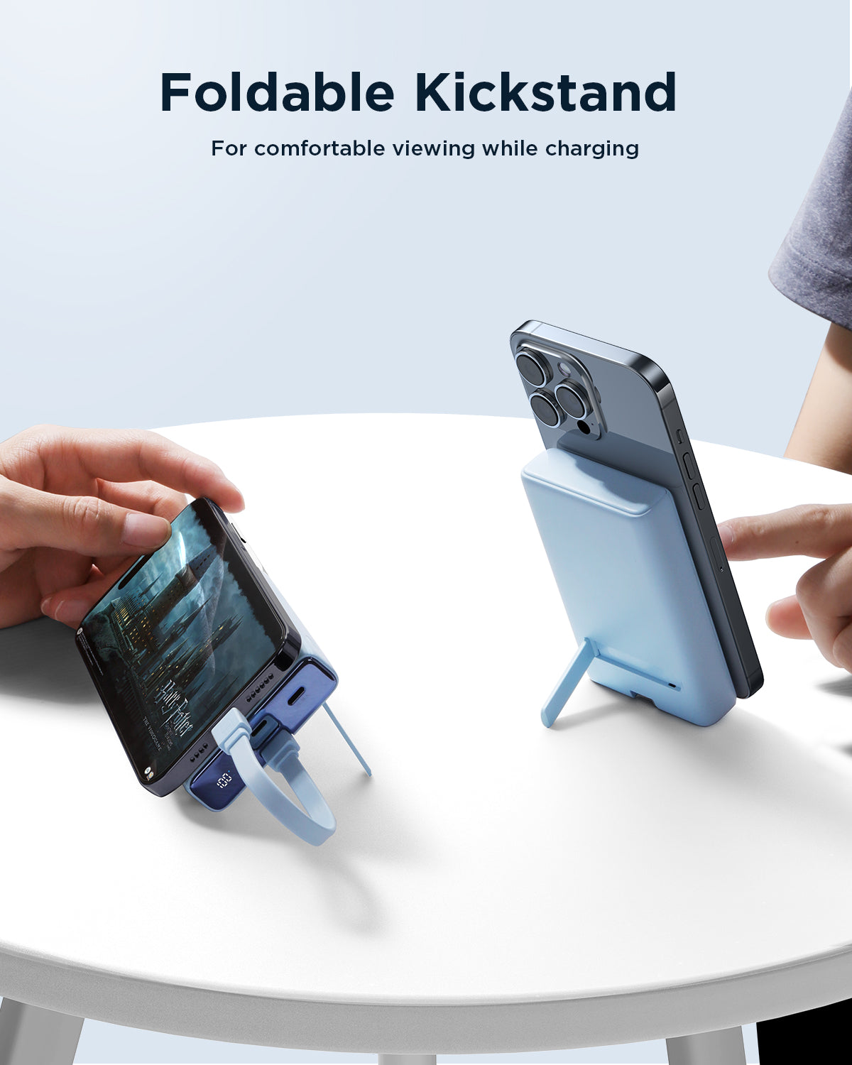JOYROOM JR-PBM01 20W Power Bank 10000mAh with Built-in Cable&Kickstand