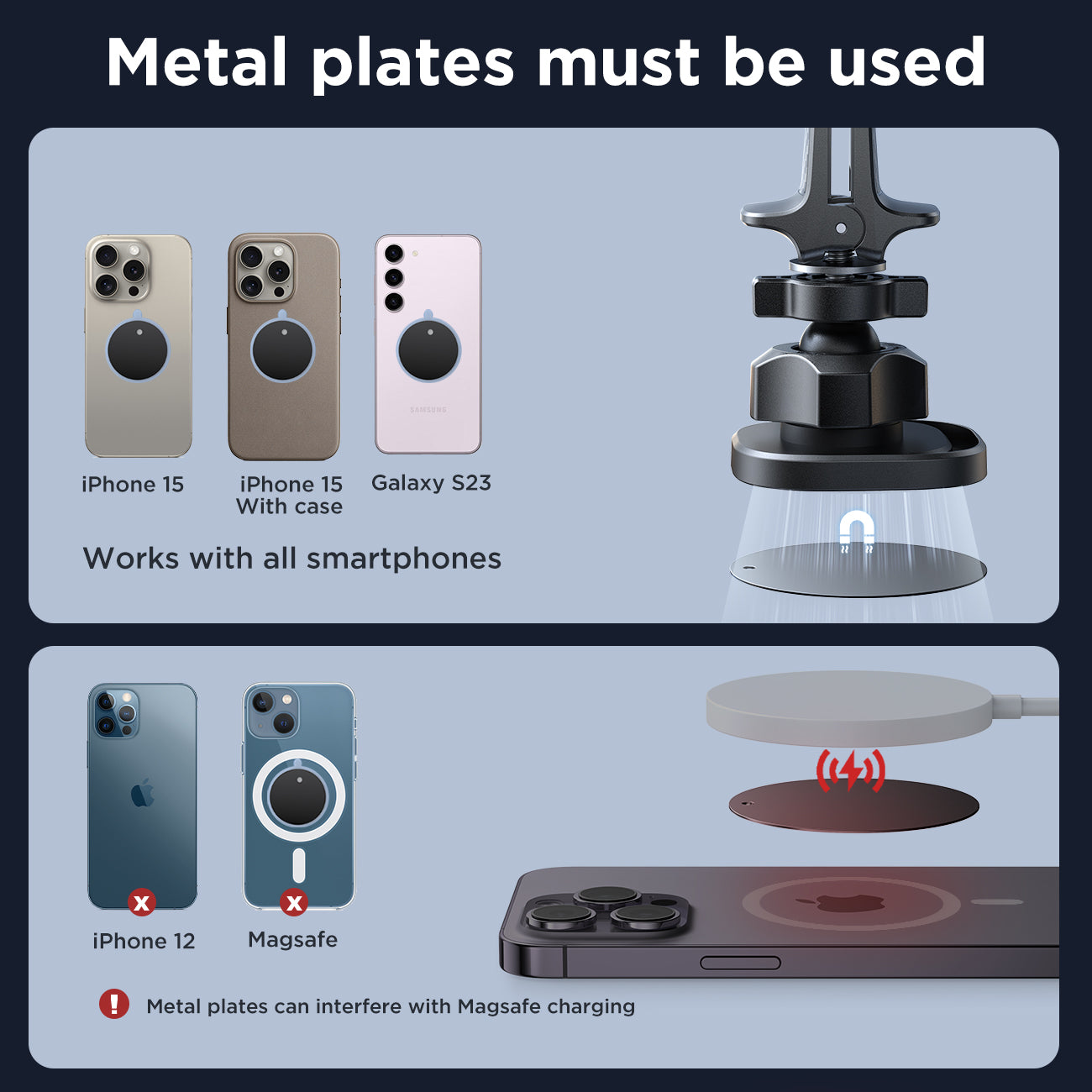 JR-ZS400 Magnetic Car Phone Mount