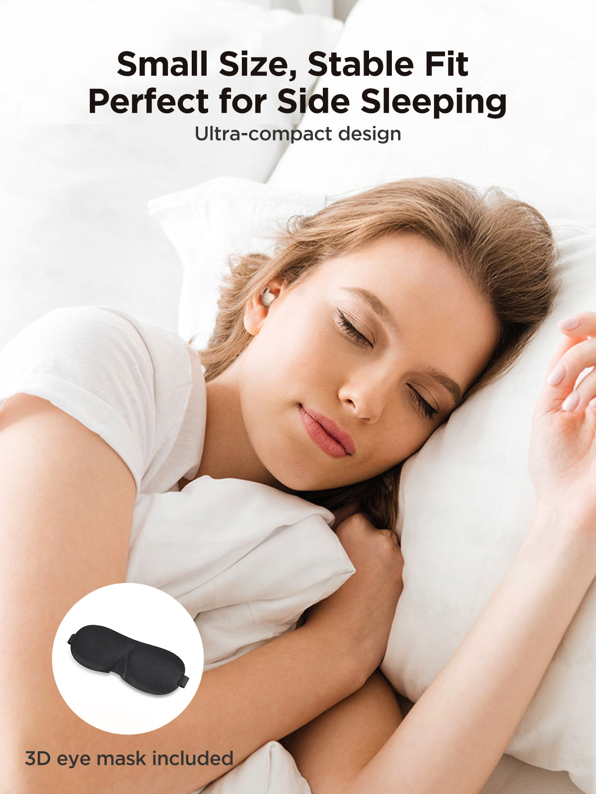 Cozydots Series JR-TS1 True Wireless Sleep Earbuds (with a 3D Eye Mask Included)