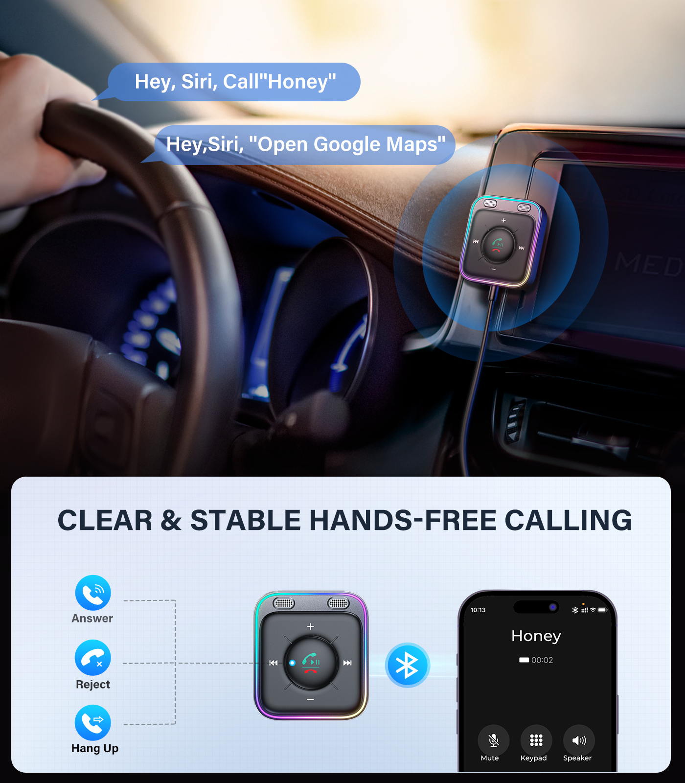 JR-CB3 Wireless Receiver, JOYROOM Bluetooth 5.3 Car Bluetooth Aux Adap