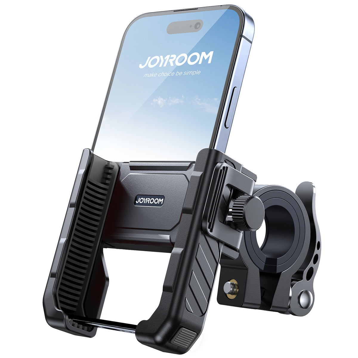 JOYROOM 2026 Fahrrad Handyhalterung, Anti Shake Stoßdämpfender mit 1S Schnellverschluss, Universelle Handyhalterung Motorrad für 4.7-7.0 Zoll Smartphones, Kompatibel für iPhone 17 & Samsung, Schwarz