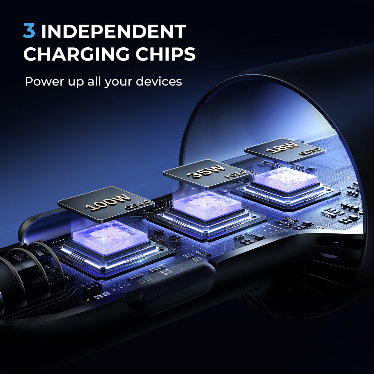 JOYROOM JR-CCN07 120W 3-Port (2PD+1QC3.0) Car Charger