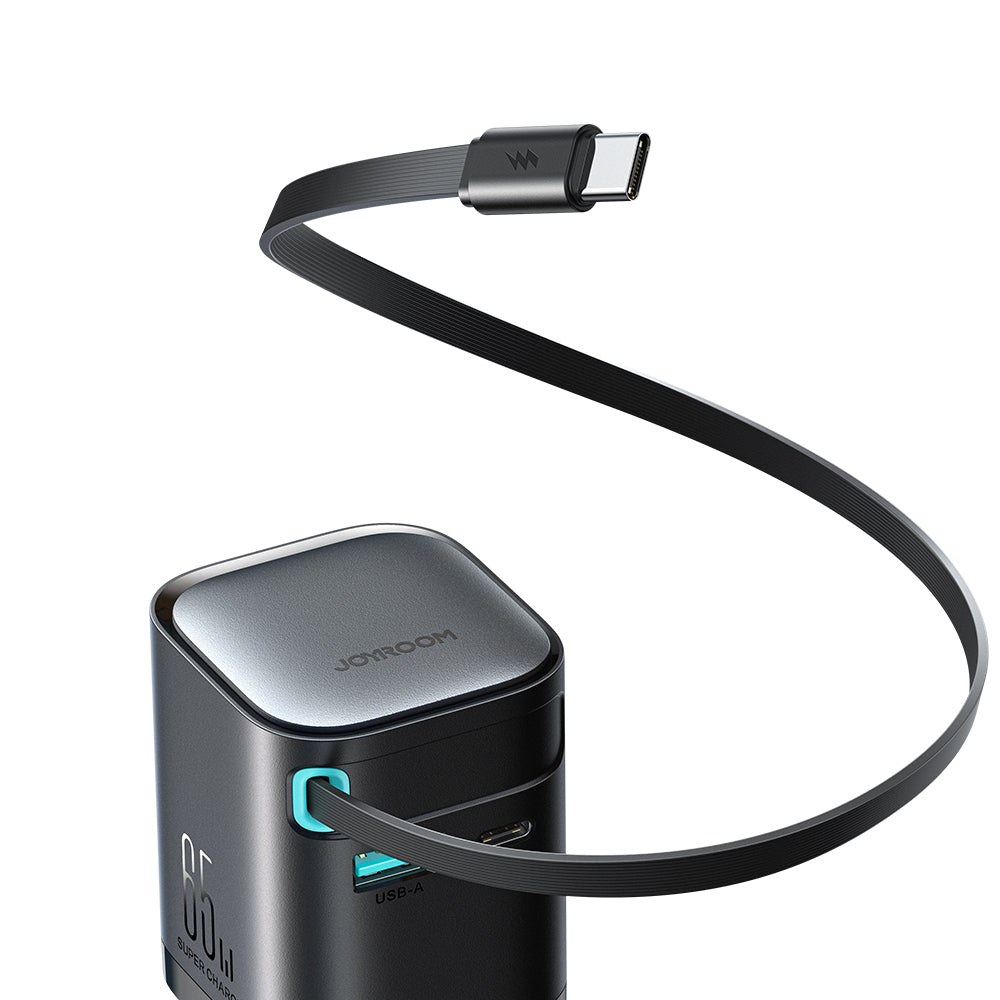 JOYROOM JR-TCL02 GaN 65W Charger with Retractable Cable-B2B