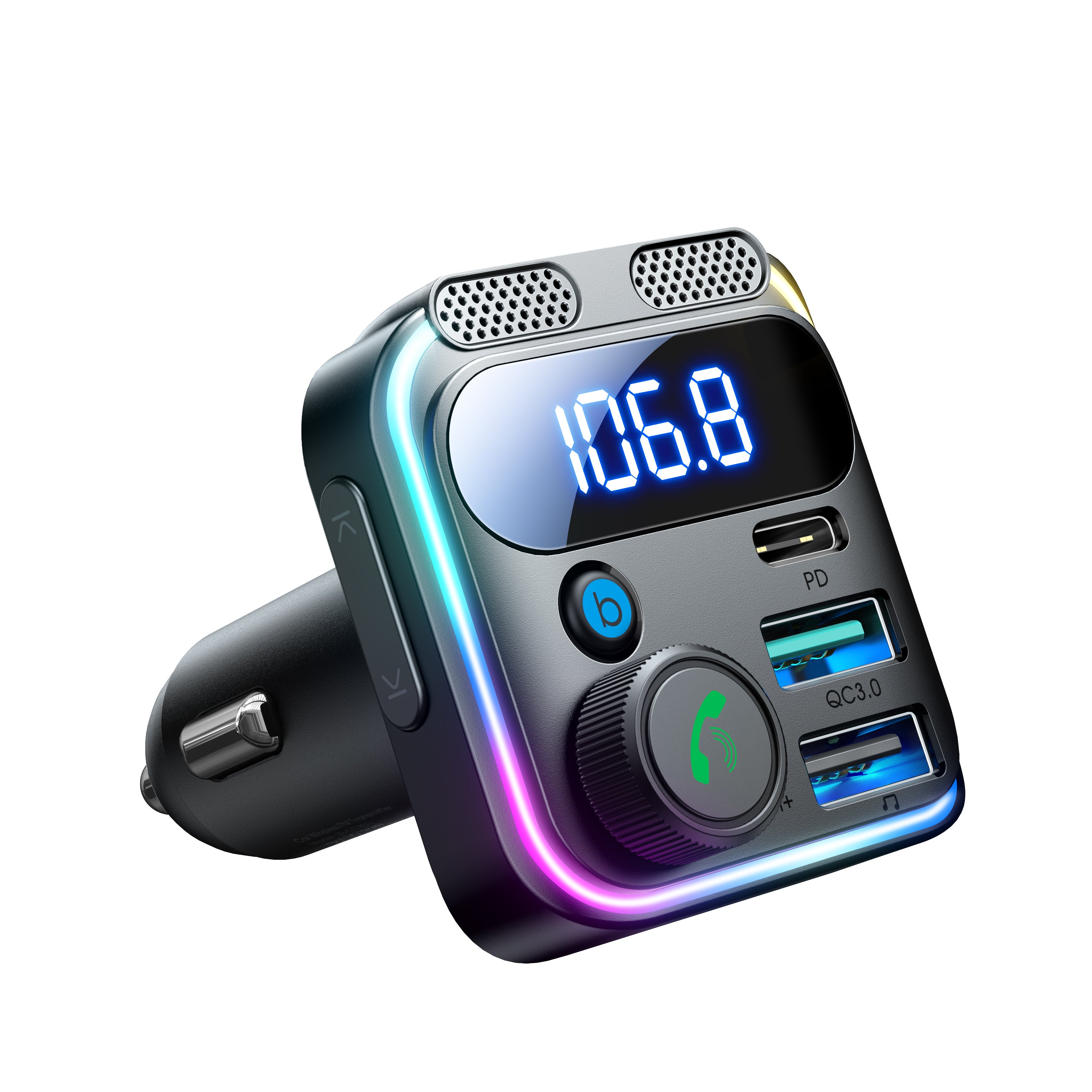 JR-CCB01 48W Dual-Mic Car Wireless FM Transmitter