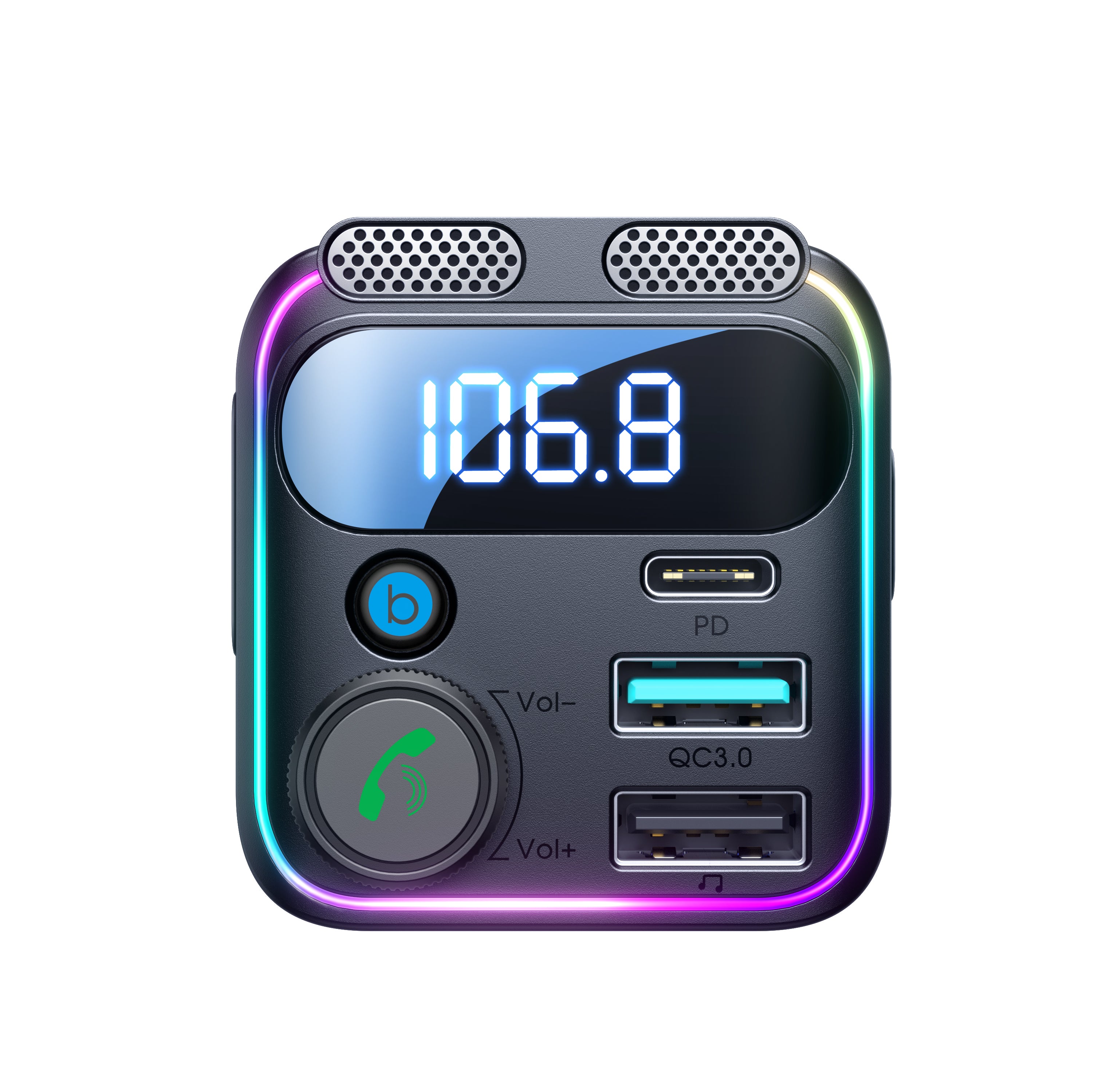 JR-CCB01 48W Dual-Mic Car Wireless FM Transmitter