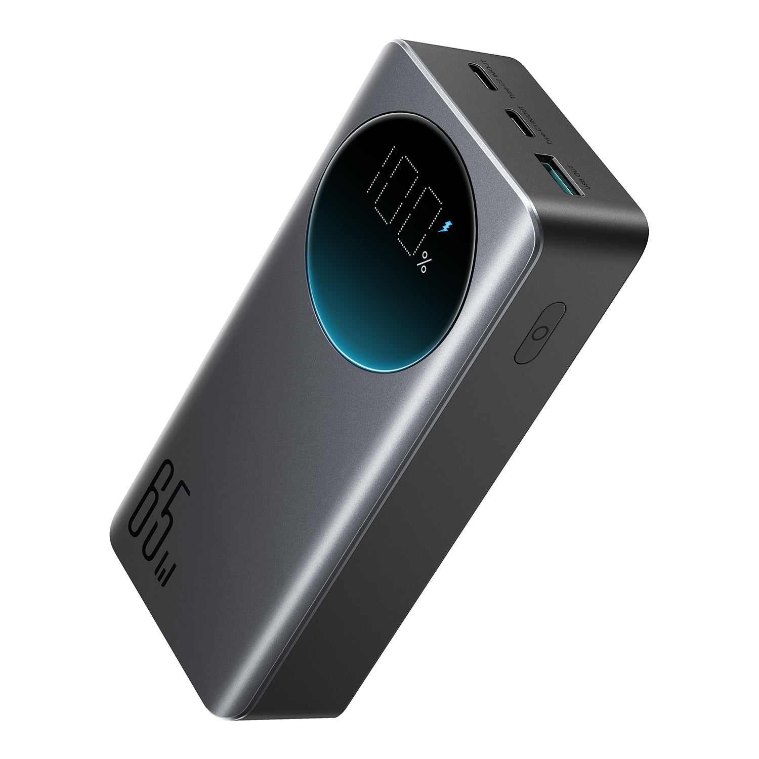 JR-PBF04/05 65W Digital Display Fast Charging Power Bank -Black (with Type-C To Type-C 100W 1.2m Cable-Black)