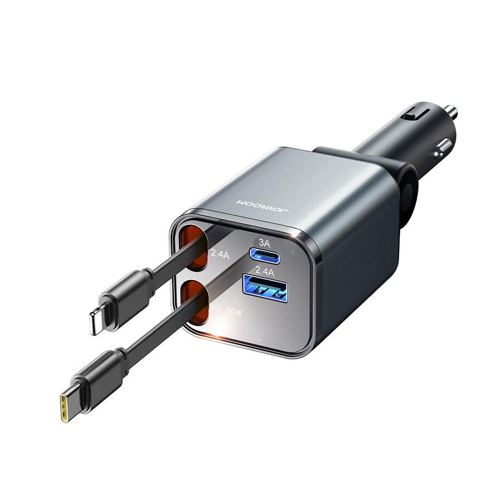 JOYROOM CCL05 Retractable Car Charger 4 in 1 [2025 Ultra-Compact]