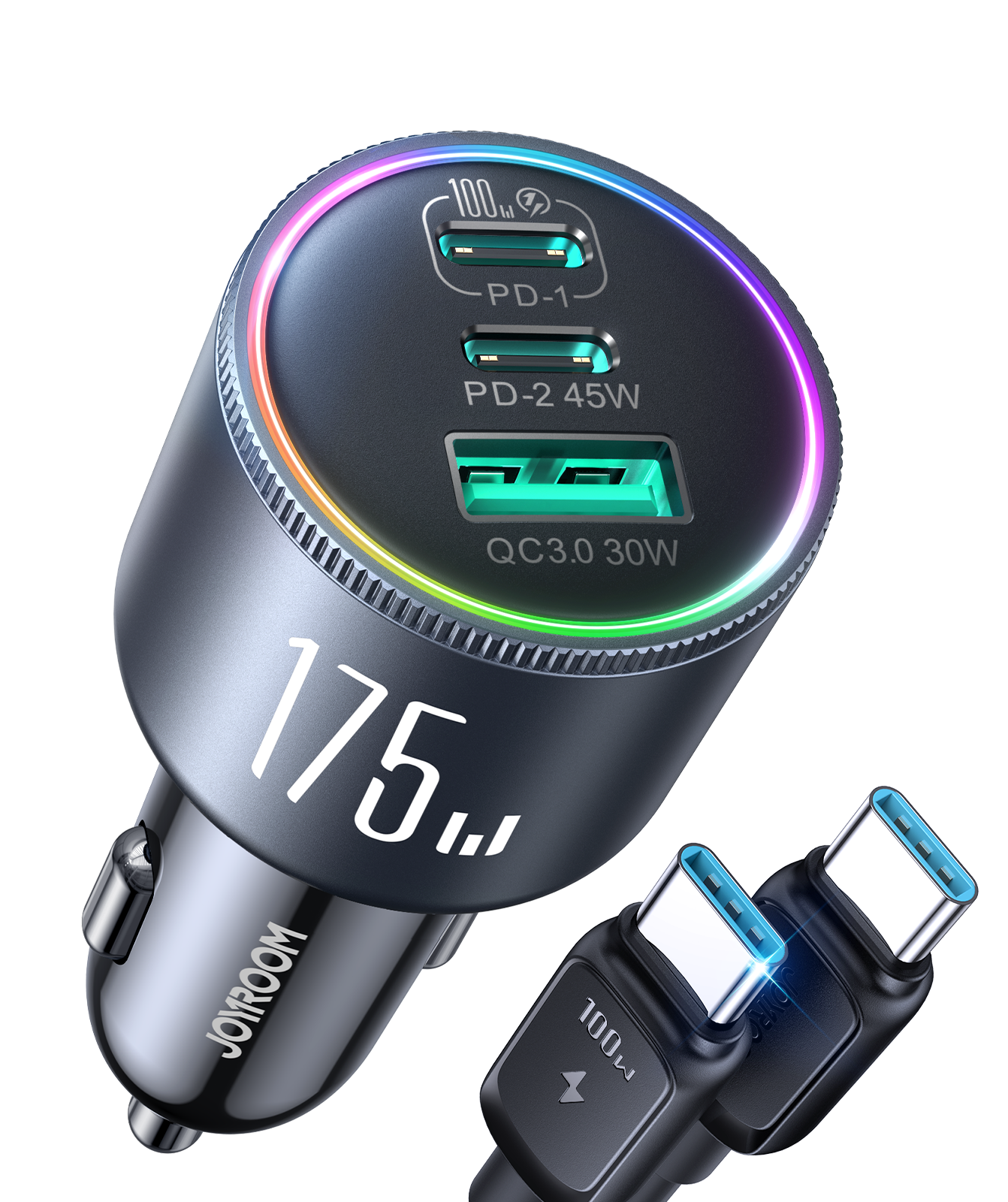 JOYROOM JR-CCN07 175W 3-Port GaN Car Charger