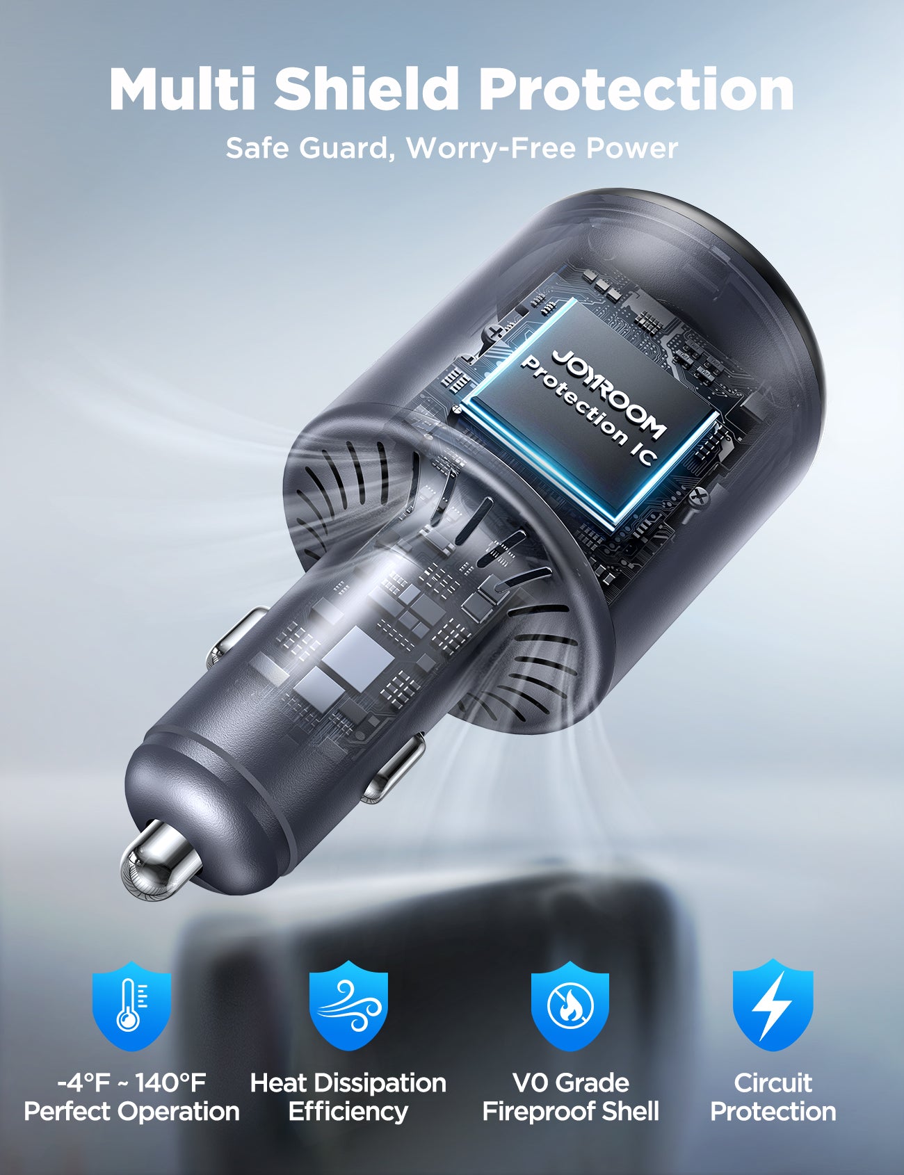JOYROOM JR-CL33 3-Port Starlink Mini 30V Car Adapter