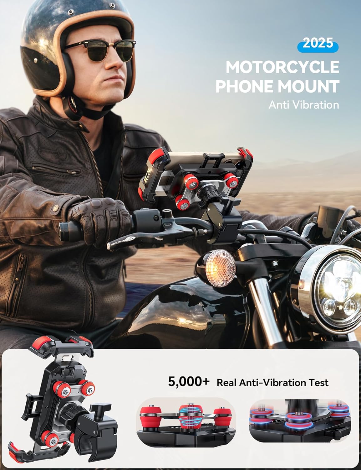 JOYROOM JR-ZS498 Anti-Vibration Motorcycle Phone Mount