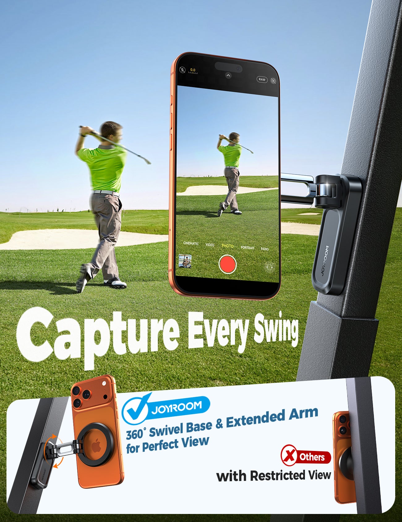 JOYROOM JR-ZS522 Dual Sided Magnetic Golf Cart Phone Holder