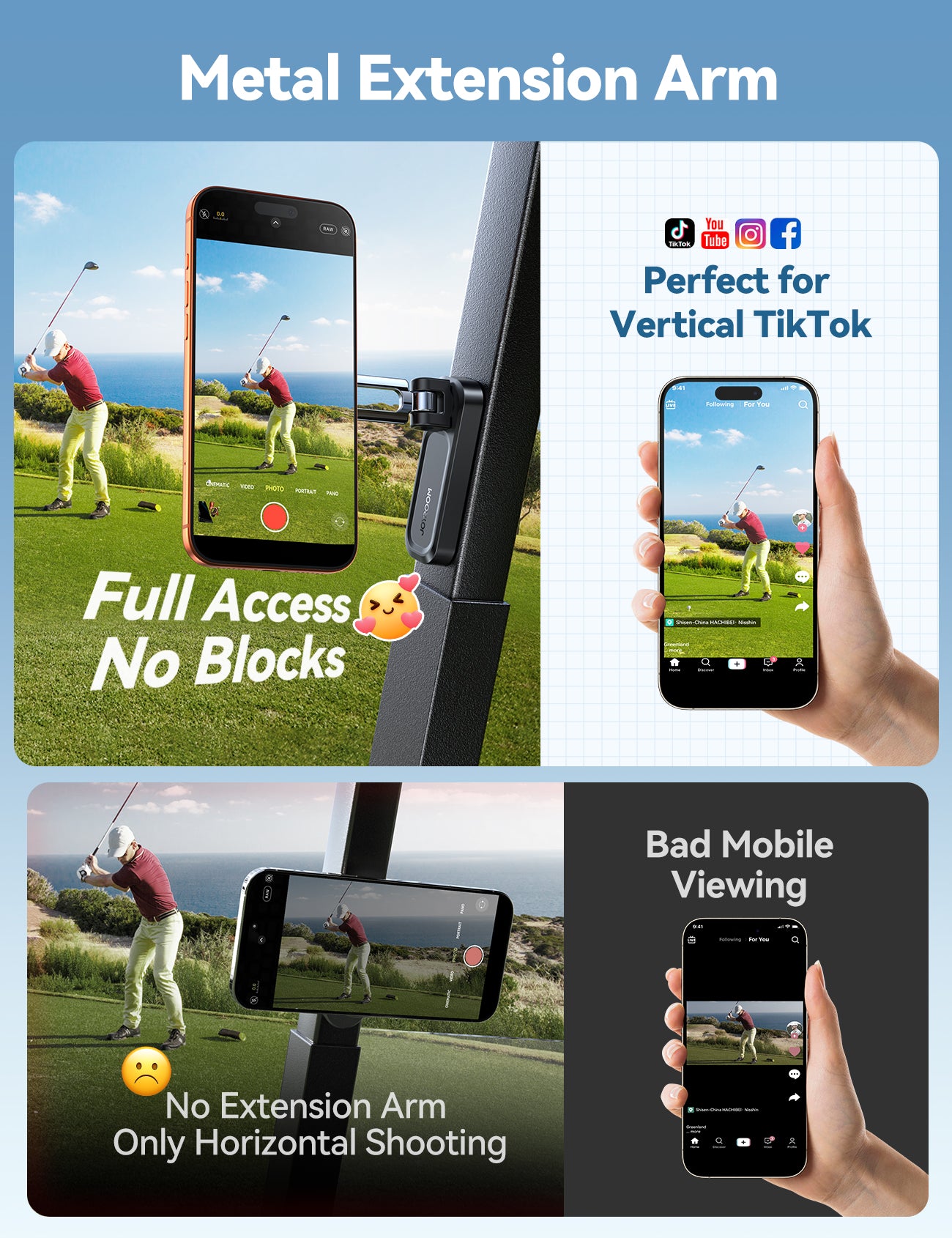 JOYROOM JR-ZS522 Dual Sided Magnetic Golf Cart Phone Holder